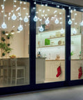 Dope Christmas Globe Curtain Lights 11.5Ft 96LED Crystal Ball Fairy Lights With Plug In waterproof hanging on window
