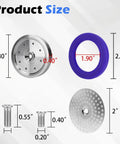 Precision Shower Screen Kit For 58Mm Breville Sage Oracle Espresso Machines product size display with stainless steel and silicone parts
