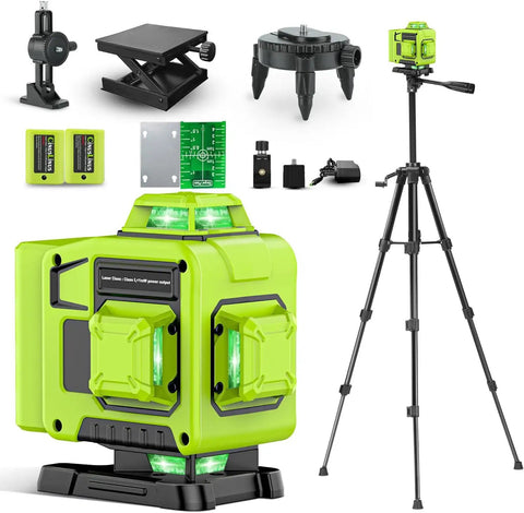 360 Degree Self Leveling Laser Level With Tripod For Construction And Renovation, 4D Cross Line Laser, accessories included