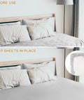 Before and after using 20 Pcs Hidden Strap Tablecloth Clips Set Adjustable Elastic Table Cloth Holders For Bed Sheets.