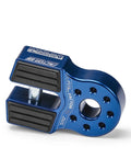 FlatLink Winch Shackle Mount Blue Standard for Off Road Tough Duty, 16,000 lb rated, aluminum, side view with holes visible