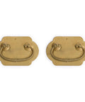 Prosperity Solid Brass Drawer Pulls Set Of 2, 2.7-Inch Cabinet Handles With Warm Patina Finish displayed on white background