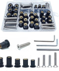 63 Piece M4 M5 M6 Rubber Well Nuts Kit With Premium Brass Insert Bushings and Weather Resistant Stainless Steel Screws in a storage box.