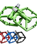 Grippy BMX MTB Pedals Fit 9 By 16 Inch Crank Lightweight Aluminum Mountain Bike Pedals with multiple color options shown