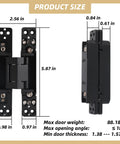 8 Pack Invisible Door Hinges 6 Inch Concealed Heavy Duty Zinc Alloy Matte Black 180 Degree 3 Way Adjustable Butt Hinge