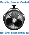 18 Inch Industrial Grade Ceiling Mount Fan Black For Beastly Air Circulation In Industrial Spaces With Powder Coated Steel