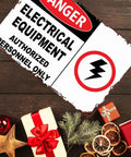 Danger Electrical Equipment Authorized Personnel Only Sign No Nonsense 8x12 Inch Aluminum Wall Art with festive gifts