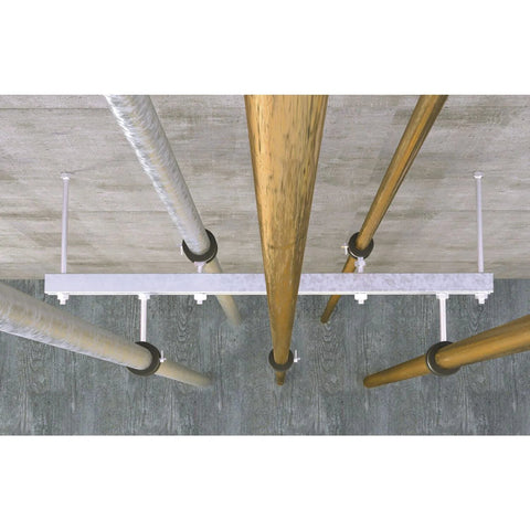 Drop In Anchor M8 Thread Steel Internal Cone Type Concrete Anchor 100 Pack supporting pipes on concrete ceiling