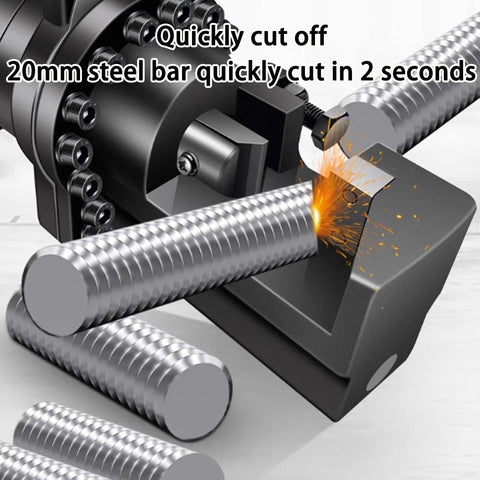 USZWBY Electric Hydraulic Rebar Cutter For Steel Bars 4-22mm, cutting 20mm steel bar with sparks in 2 seconds.