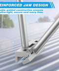 Close-up of reinforced jaw design on Heavy Duty Hand Seamer And Sheet Metal Bender Two In One Tool with steel construction.