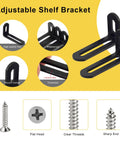 Heavy Duty 10 Pack L Brackets For Shelves 2 By 1 By 0.5 Inch Slotted Corner Braces Black 90 Degree Right Angle Supports
