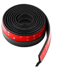 Universal Car Front Bumper Lip Spoiler Protector Rubber Skirt Guard 2.5M Long Black Flexible TPVC Material Coiled