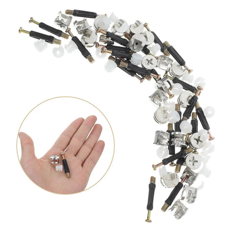 30 Piece M6 Furniture Connector Hardware Kit With Cam Screws Dowel Fixing Screws And Barrel Nuts for drawer and table assembly