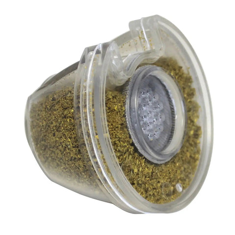 Transparent shower filter cartridge with mineral grains for High Flow Brushed Nickel Shower Filter Replacement For Pure And Clean Bathing Experience Removes Up To 99 Percent Chlorine Iron And Impurities For A Fresh Spa Like Shower Every Day