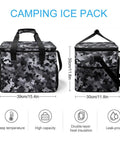 Picnic Backpack Cooler Bag With 30L Capacity Insulated Food And Drink Carrier in black white gray camouflage design