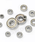 Ultimate Six Sizes Ball Bearings Kit With 36 Pieces 693ZZ 623ZZ 624ZZ 685ZZ 687ZZ 627ZZ displayed on white background