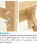 3mm x 20mm Dowel Pin Kit in 304 Stainless Steel installed in furniture for assembly and support, showing side view close-up.