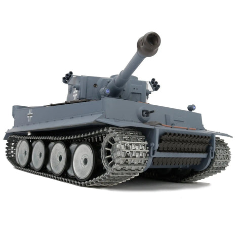 Front view of One Sixteenth Scale RC Tank With 2.4 GHz Radio Control Beefed Up Metal Road Wheels Tracks Sprockets Idle Wheel Steel Gearbox