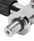 Close-up of 3500 PSI Scuba Tank Valve DIN Yoke Stainless Steel M18x1.5 Thread For Air Tanks Snorkeling And Diving With Durable Sealing