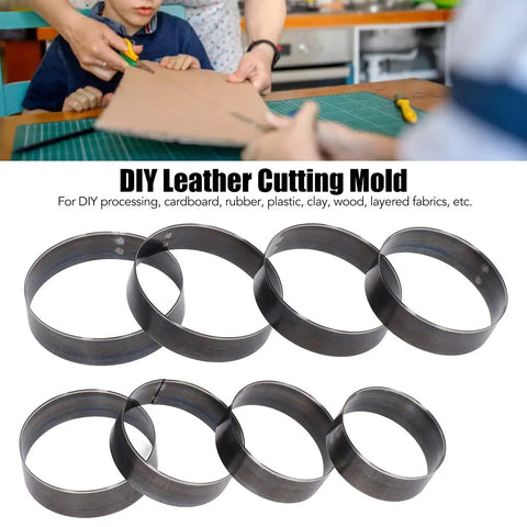 8 Piece Round Leather Punching Die Set Made From Alloy Steel For DIY Cardboard And Leather Projects With Fast Clean Cuts