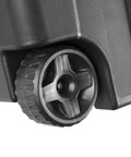 Close-up of wheel on Beefy 40 Gallon Plastic Storage Bins 2 Pack With Durable Lids And Secure Latching Buckles Stackable Heavy Duty Totes