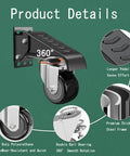 Heavy Duty Retractable Caster Swivels With Foot Release Brake 2.5 Inch Polyurethane Wheels Drop In Shop Mobility Kit close-up showing steel frame and smooth rotation features.