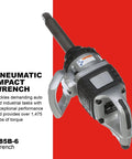 Cordless Pneumatic Impact Wrench With Six Inch Extended Anvil And Dual Handles Delivers Big Torque 5250 RPM Heavy Duty Build
