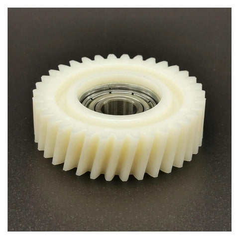 Close-up of Oblique Planetary Gear Set 35 Tooth Helical Gears with 6900Z Bearings for E Bike Wheel Hubs, shown on a dark background.