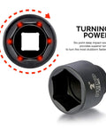 Close-up of 2-inch socket from 3/4 Inch Drive Jumbo Impact Socket Set, 21 Piece Shallow SAE Sockets, showing six-point design.
