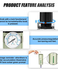Product feature analysis of Beefy Heavy Duty Industrial Air Filter With Auto Drain Moisture Separator Particulate Filter And Regulator 3/4 Inch NPT For Plasma Cutter And Paint Sprayer Pro Grade Performance