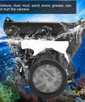 Underwater Camera Housing Case For DSLR And Mirrorless Cameras displaying 20 meter waterproof seal under ocean water
