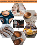 Wood Carving Kit With 6 Whittling Knives For Woodwork And Chip Carving, shown with carved wood items and ergonomic handles.