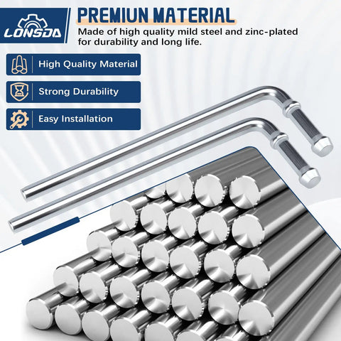 Universal Exhaust Hanger Kit For Quick Strong Mounts 16 Piece Set With Heavy Duty Steel Rods And Rubber Hangers For Weld On Install Shows steel rods.