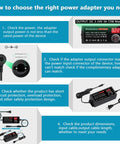 72W Adjustable AC to DC Power Supply Universal Adapter With LED Voltage Display and 16 Tips instruction guide