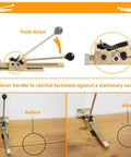 Pro Flooring Jack Tool For Quick Positioning And Gentle Lifts With Heavy Duty Iron Build And Non Slip Handles in action