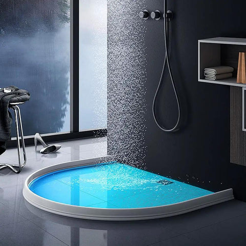 Built Tough Silicone Water Stopper For Bathtub And Sink Drainage, Flexible Waterproof Seal Strip in modern bathroom setting.