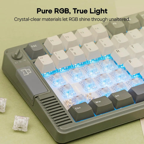 Whisper Quiet Mechanical Keyboard Switch Kit 35 Pieces Factory Prelubed 5Pin Linear And Tactile Silent Switches For Custom Keyboards Crystal Silent Edition Smooth Low Noise Typing, clear RGB keyboard switches