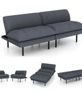 70 Inch Futon Sofa Bed With Adjustable Backrest 4 In 1 Convertible Couch Sleeper Transforms From Sofa To Recliner To Chaise Ideal For Living Room Or Office Space Saving Small Space Furniture Modern Grey