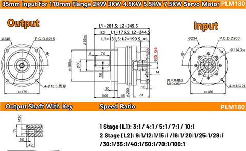 Heavy Hitter Helical Planetary Gearbox Reducer That Brings Serious Torque To Industrial Servo Motors While Delivering Smooth Shifting And Rock Solid Reliability At A Precise 15 To 1 Ratio Matching 12KW To 3KW Drives, technical drawing.