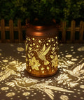 Hummingbird Solar Lanterns For Outdoor Garden Decor Waterproof Hanging Lights For Patio Porch Tree Yard Vintage Metal Lanterns