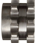 Heavy Duty Double Strand Roller Chain Sprocket For 120 Chain Size With 12 Teeth Type B Hub And 1.5 Inch Bore, showing side view of high carbon steel construction.
