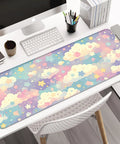 Dope Colorful Cloud and Star Desk Mat in Watercolor Pink Extended Large Mouse Pad for Keyboard and Laptop Perfect for Work Gaming Office and Home Anti Slip Rubber Base Ultra Big XL Desk Pad for Busy Desks on a desk