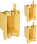 Single Gang Electrical Outlet Box 14 Cu Inch Junction Box Old Work Retrofit Kit Heavy Duty Pvc With Secure Cable Clamps UL Certified 3 Pack