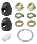 Rock Solid M14 E Bike Hub Motor Nut Set For 250W To 500W Electric Scooters, includes nuts, washers, and dust protectors.