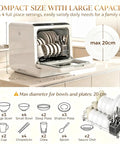 Snappy Portable Countertop Dishwasher With Built In One Point Six Gallon Tank For No Sweat Cleaning Top Shelf Results And Quick Faucet Hookup Without Messy Drain Lines, compact with 4 place settings.