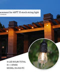 S14 LED Outdoor String Light Bulbs 2200K Warm White Shatterproof And Waterproof Edison Vintage Style installed on pergola