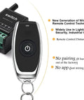 12V Wireless Remote Control Relay Switch With 10A Output, Long Range 328ft, Dry Contact showing relay and remote