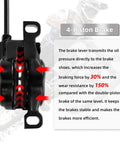 Close-up view of 4-Piston Hydraulic Disc Brake Set For MTB And E-Bike, with visible caliper and brake mechanism details.