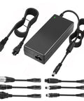 Universal 42V 2A 7-In-1 Charger For 36V Li-Ion Scooters And E-Bikes With Multiple Plug Heads and AC Input, showing connectors.