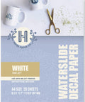 White Waterslide Decal Paper For Inkjet Printers, 20 Sheets, A4 Size 8.25 X 11.7 Inches with scissors and decorated mugs